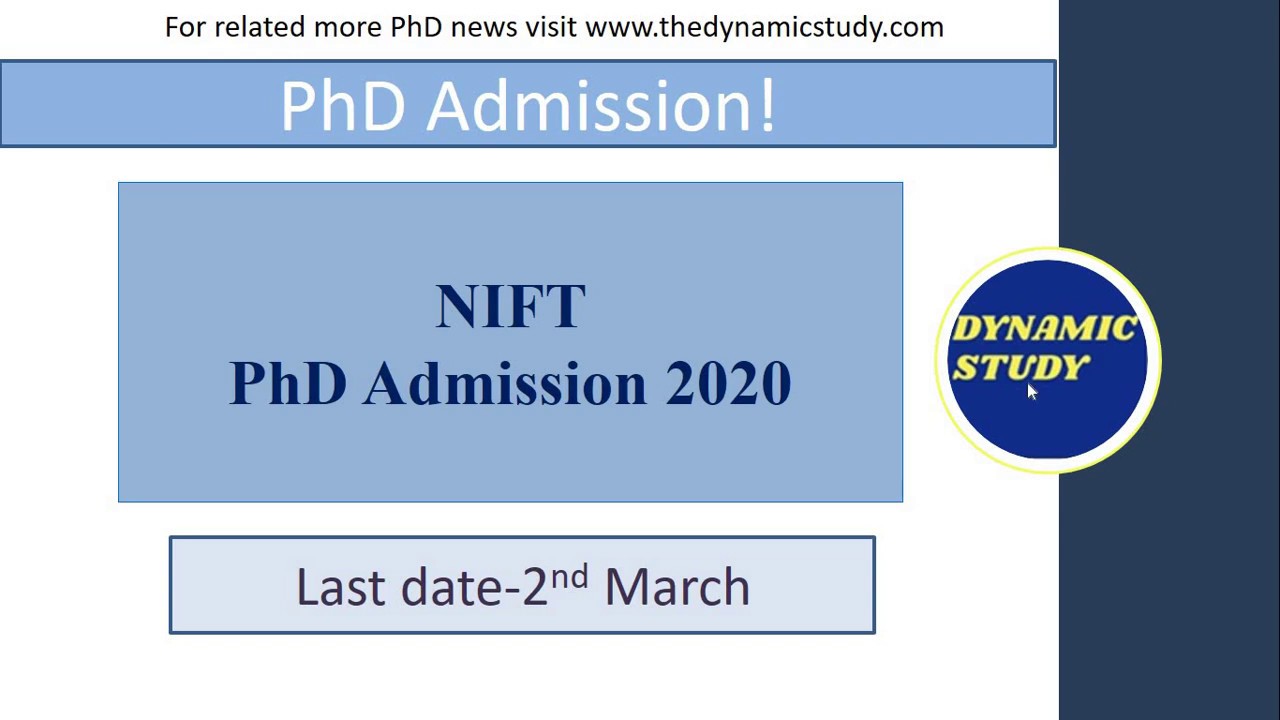 NIFT PhD Admission 2020