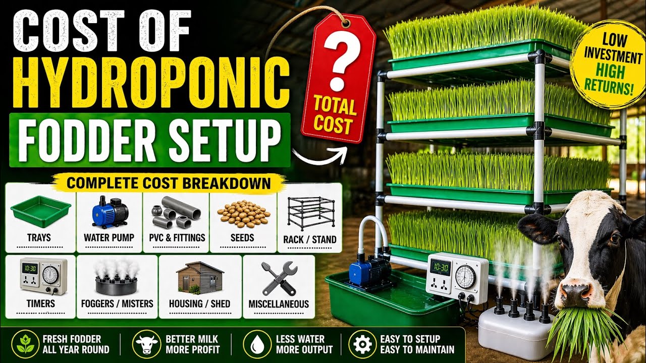 Hydroponic Fodder Setup Cost 2026 | Complete Price Guide India 💰🌱