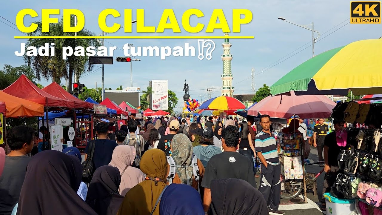 CFD Kota Cilacap City  [Car Free Day]❗ @Alun Alun kota Cilacap - Central Java Sunday Morning Walk❗