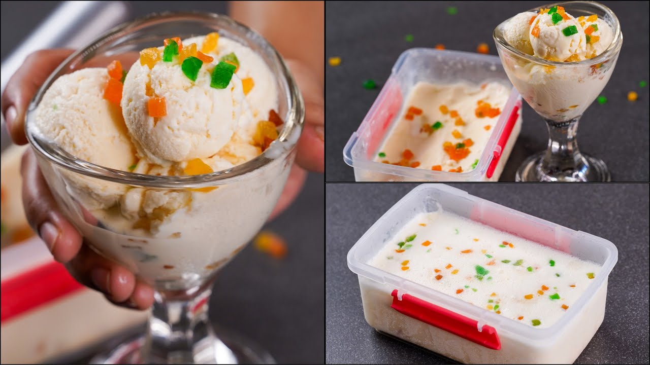 TUTTI FRUTTI ICE CREAM RECIPE | WITHOUT CREAM & CONDENSED MILK | EASY ICE CREAM RECIPE | N'Oven
