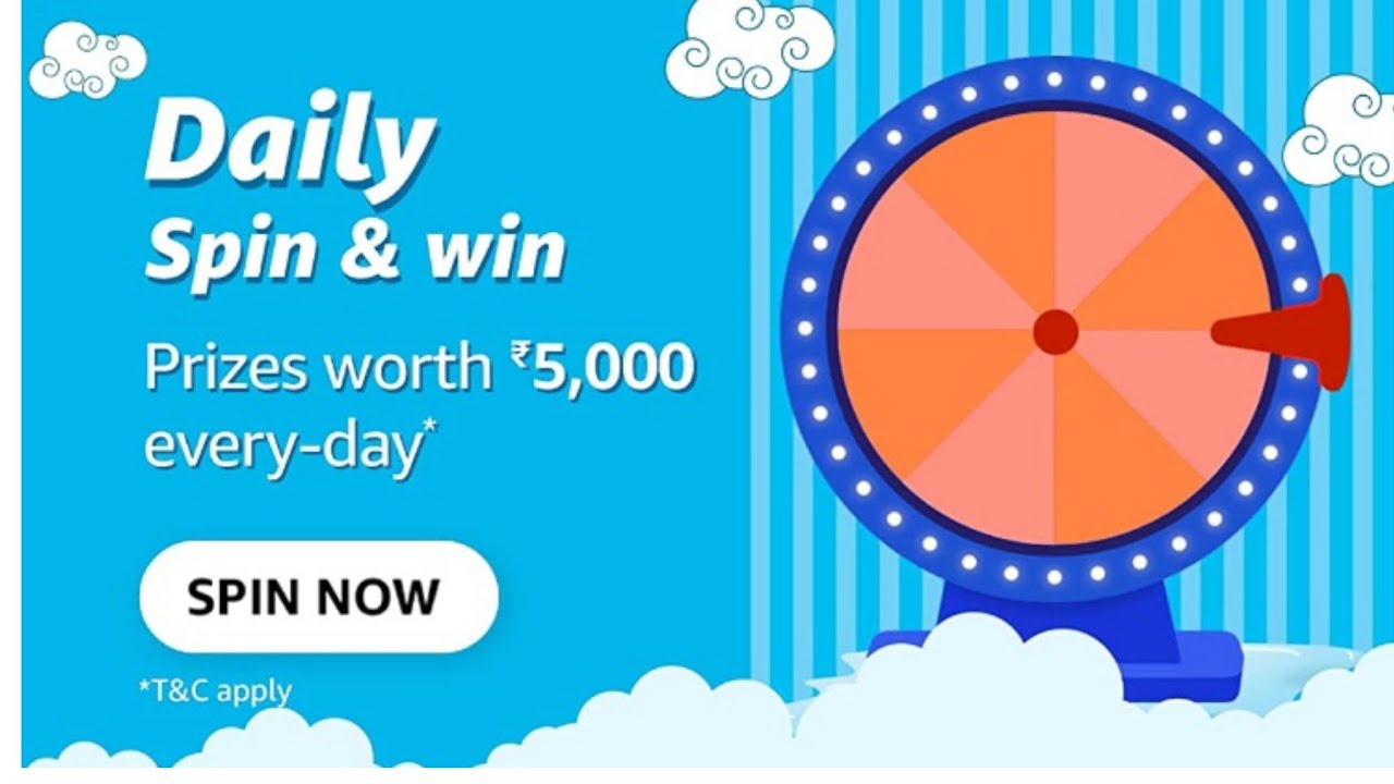 Amazon Daily Spin & Win Quiz Answers Today | Prizes Worth ₹5000 Every Day | Spin Now Today