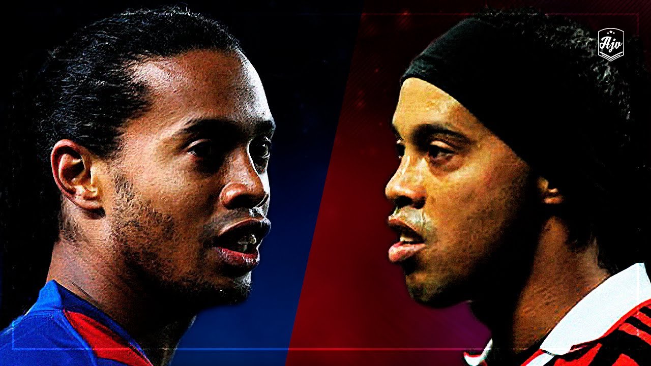 Ronaldinho in FC Barcelona vs Ronaldinho in AC Milan | HD