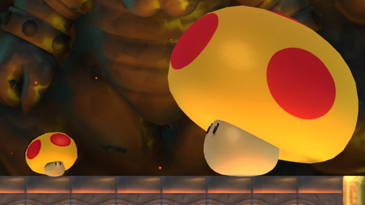 New Super Mario Bros. Wii - Mega Mushroom vs Final Boss Evil Mega Mushroom and Ending