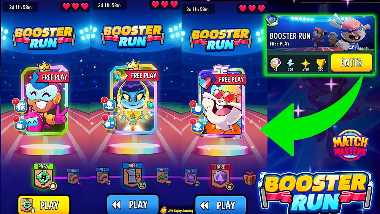 I Finished The Run/💪 BOOSTER RUN 💪/(7/7)FREE PLAY BOOSTER AND FREE PERKS/ Match Masters 