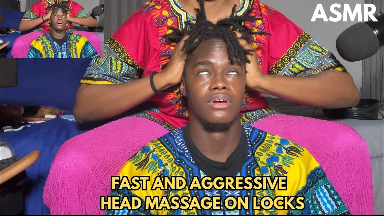ASMR:FAS ANd AGGRESSIVE HEAD MASSAGE ON LOCKS