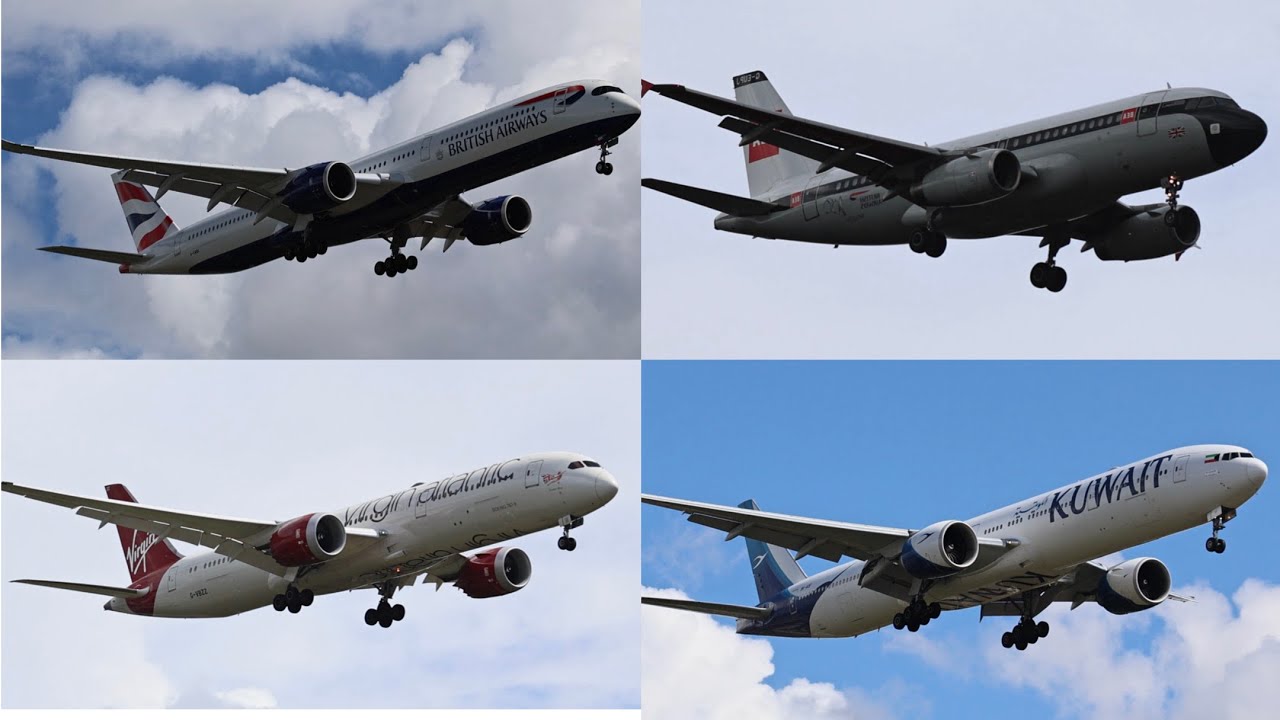 20+ Close Up Airplane Landings At London Heathrow Airport 