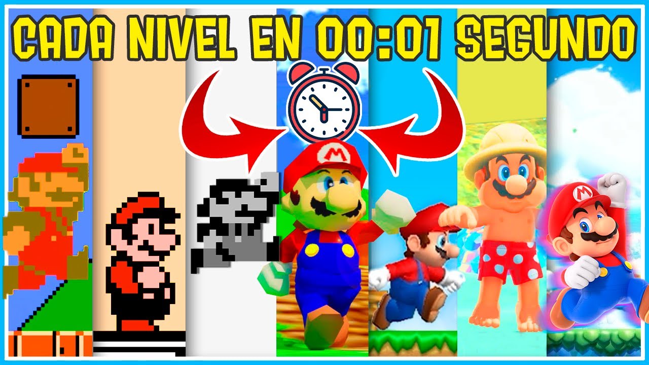 TODOS los SUPER MARIO PERO en 1 Segundo