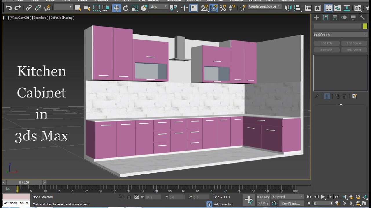 kitchen cabinet in 3ds max | kitchen in 3ds max | create kitchen cabinet in 3d max | 3d modeling