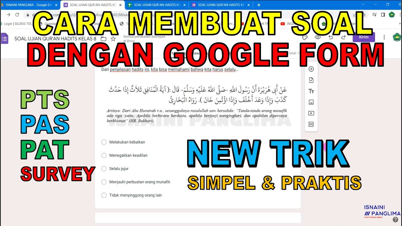 Cara Membuat Soal Ujian Dengan Google Form | New Trik