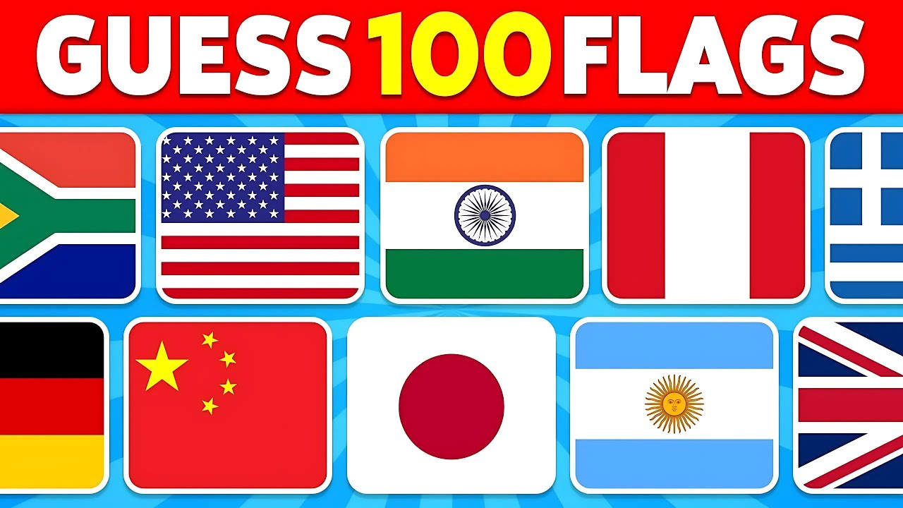 Угадай страну по флагу 🌎 | Сможете ли вы угадать все 100 флагов?