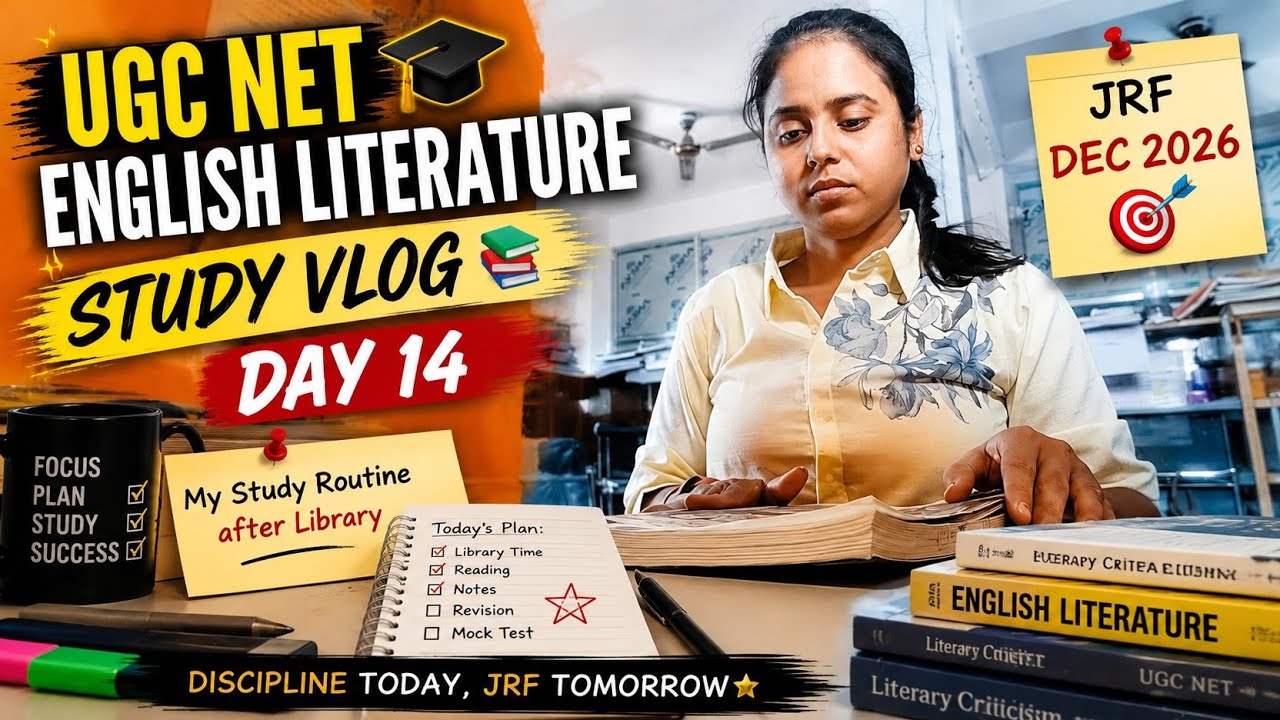 UGC NET English Literature Study Vlog | Day 14 📚  | My Study Routine after library| JRF Dec 2026 🎯