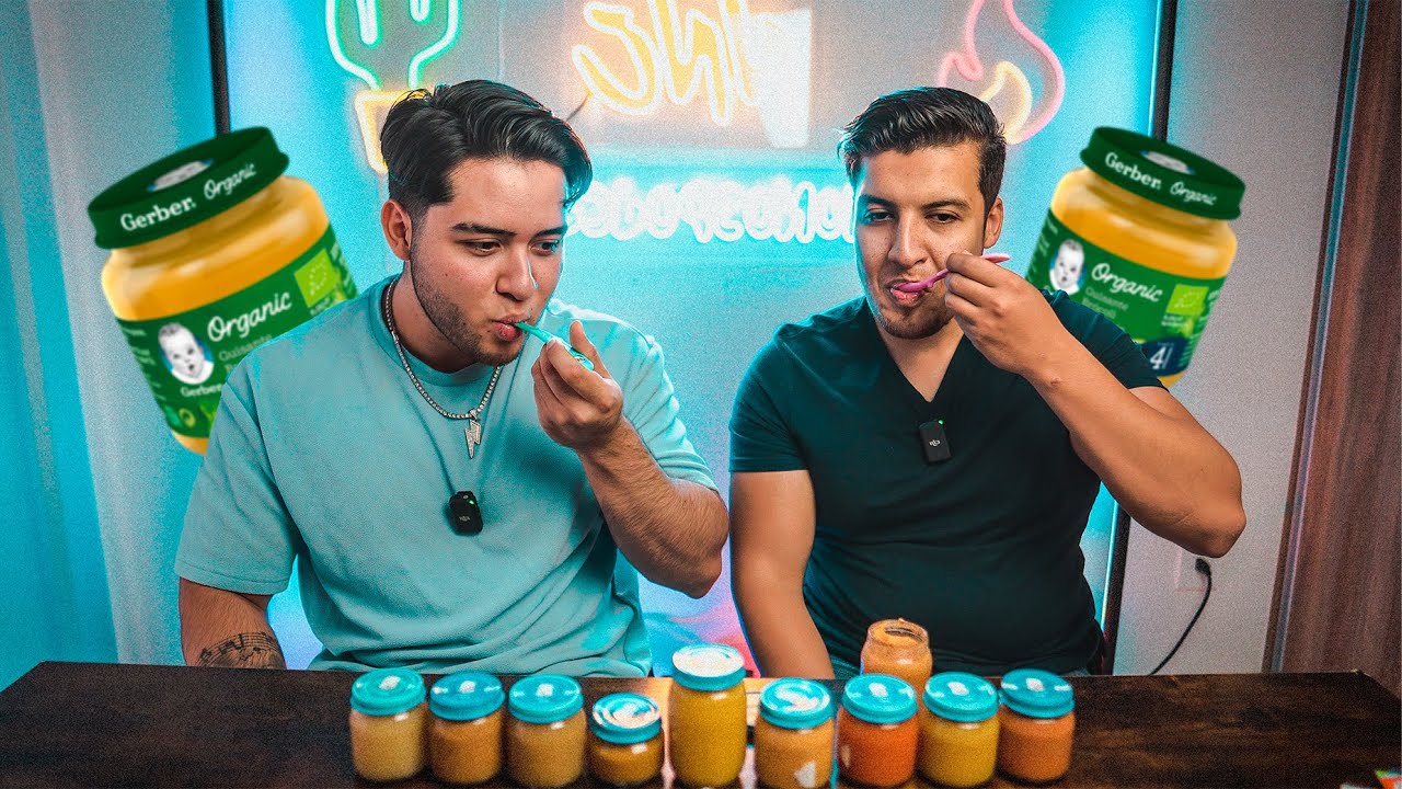 probando comida de bebe