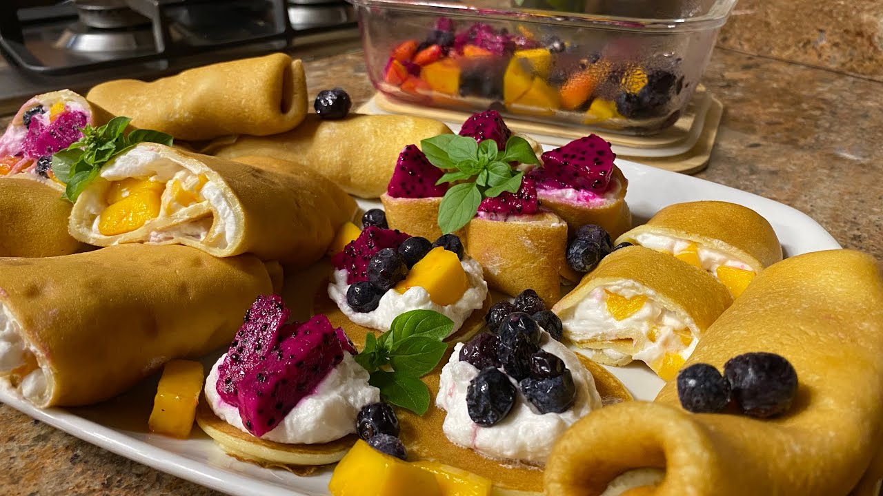 أنجح وأسهل عجينة كريب 🥞🧇بحشوة الكريمة والفواكه🥭🫐