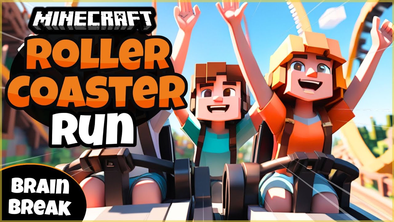 💎 Roller Coaster Run 4 🎢  | Minecraft | Brain Break | Mini-Games | GoNoodle Inspired