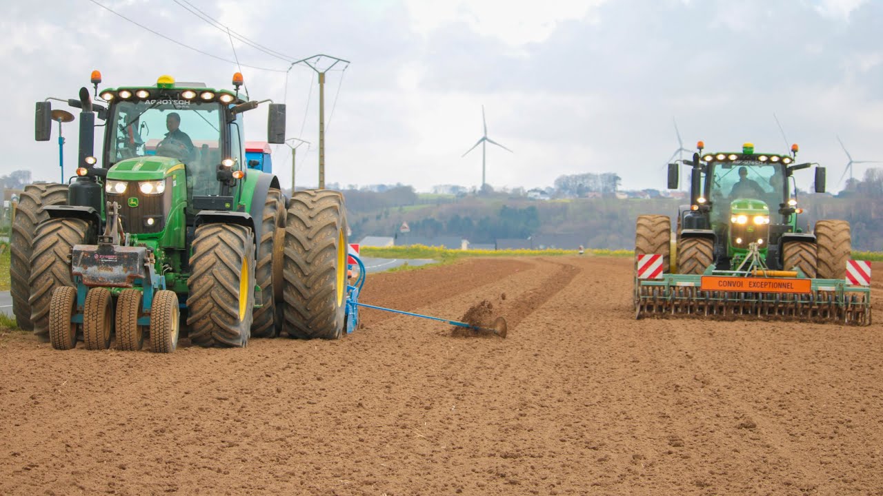 Semis de lin 🌿 | John Deere jumelé x2 🚜 | Lemken | Dehondt
