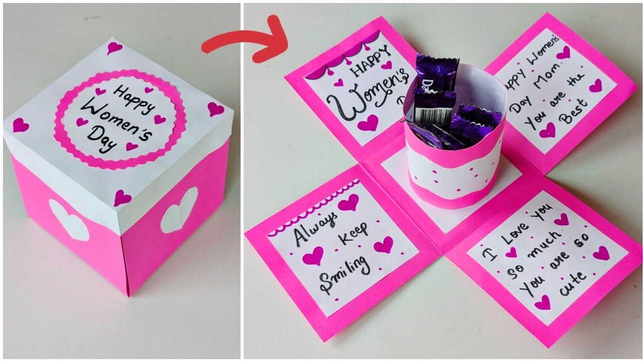 Easy women's day special card 🎁 2026 / Women's day card making ideas / Women's day gift box making 