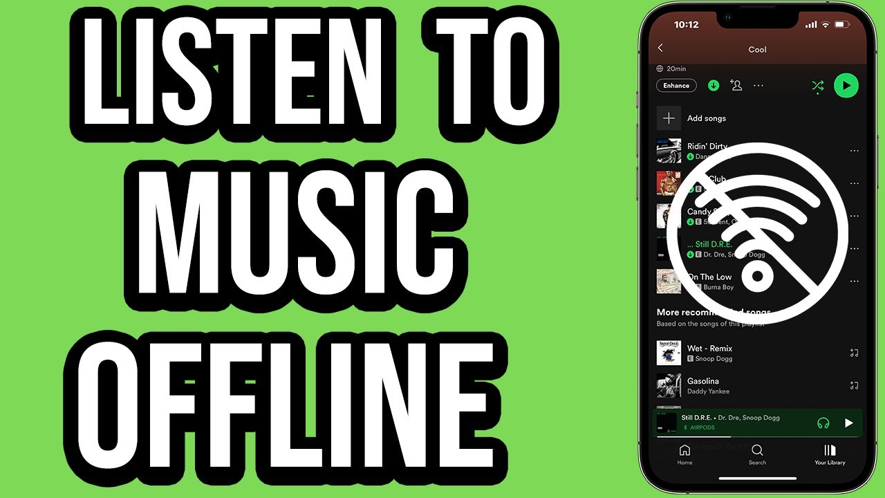 Как воспроизводить музыку офлайн на Spotify iPhone