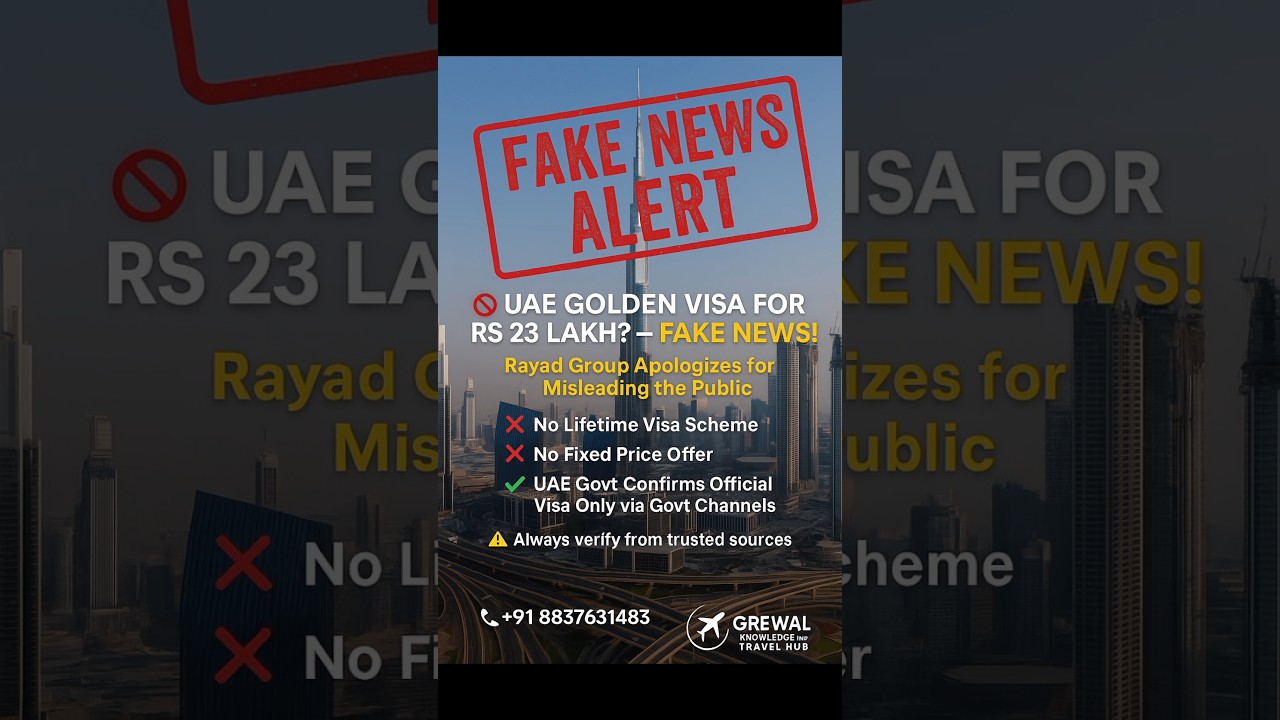 ❌ BREAKING: Rs 23 Lakh UAE Golden Visa Offer is FAKE!