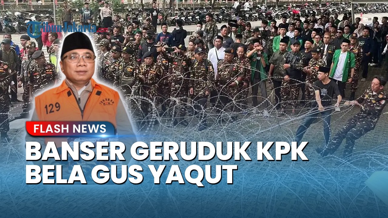 Gedung KPK Digeruduk Puluhan Anggota Banser, Protes Yaqut Diperiksa: Darah Kami Mendidih!