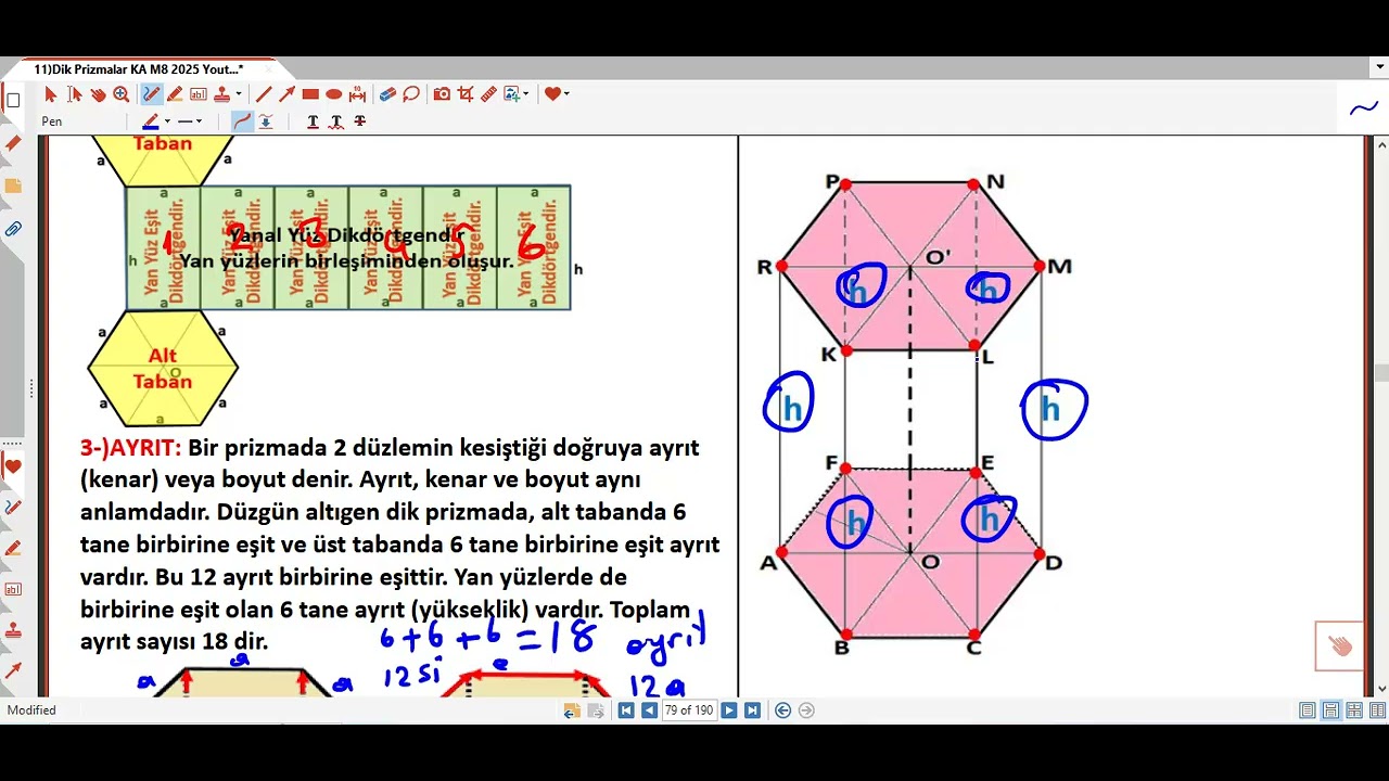 6-)M8 Geometrik Cisimler (DAltıgen Dik Prizmanın Temel Elemanları) 46