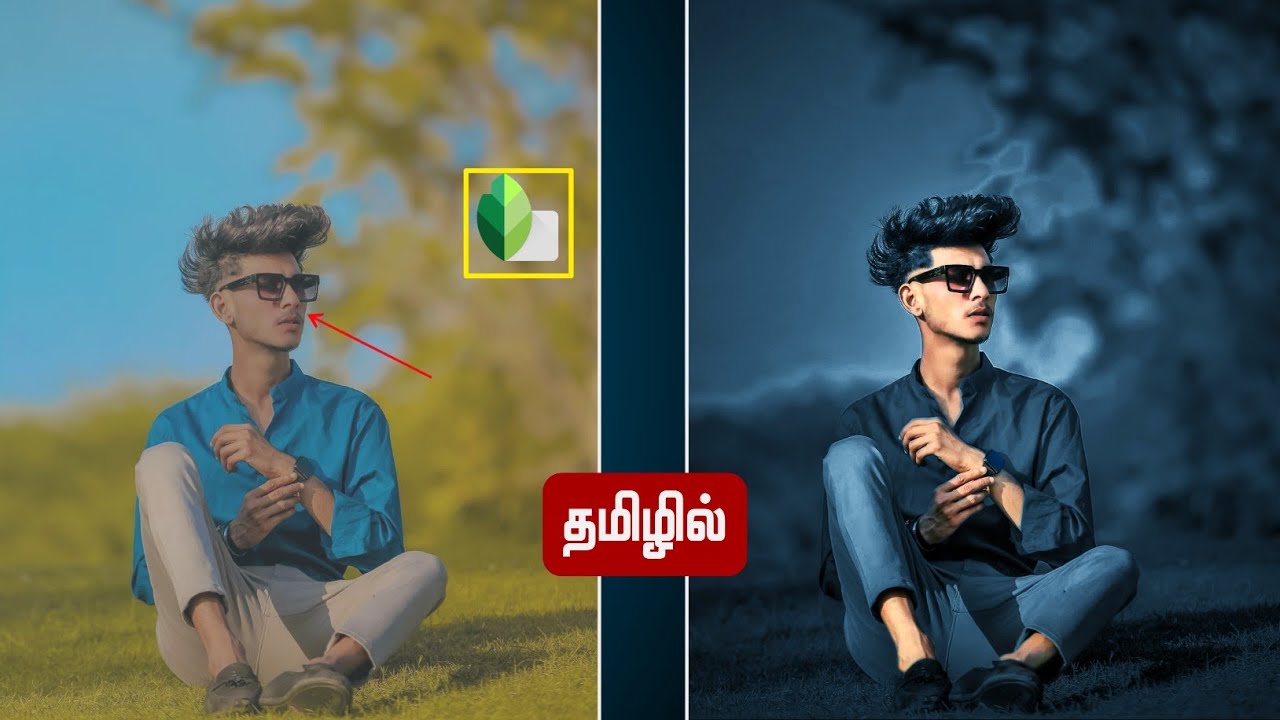Dark blue effect photo editing tamil || colour change photo editing background