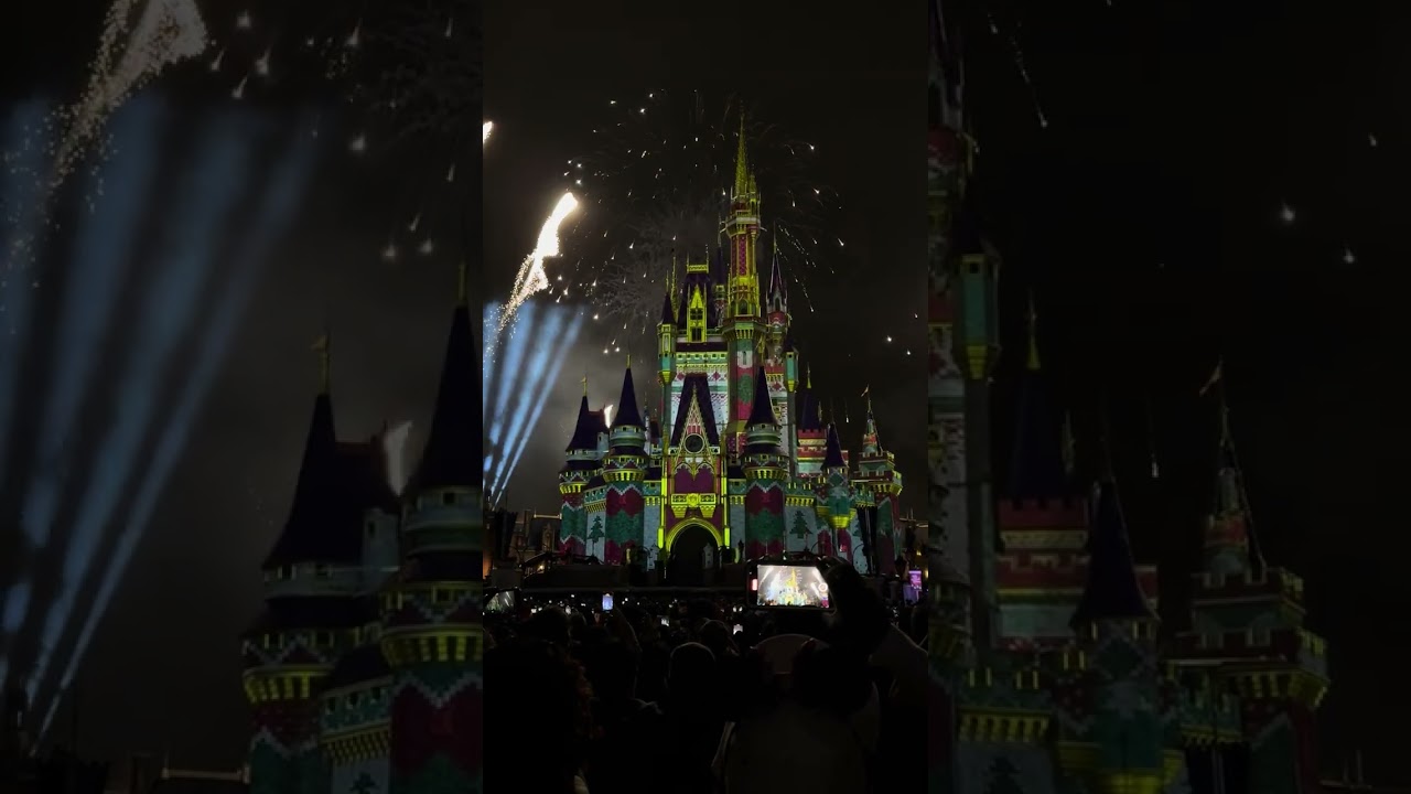 Cinderella’s Castle Christmas fireworks