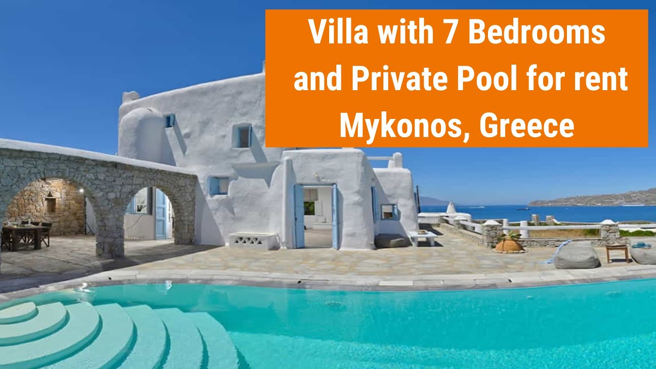 Luxury Villa with 7 bedrooms and private pool in Mykonos Island, Greece for Rent.