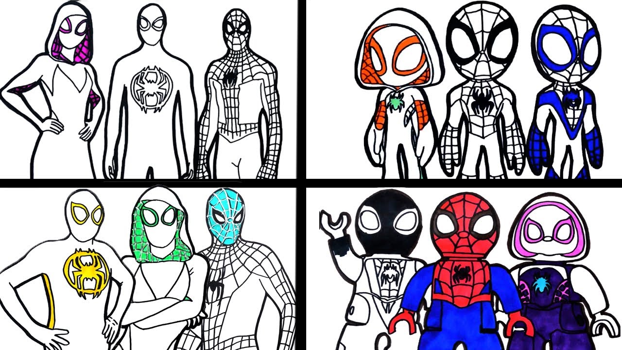 🔴HOW TO DRAW  spider-man 4 in different styles | Coloring pages, Coloring book