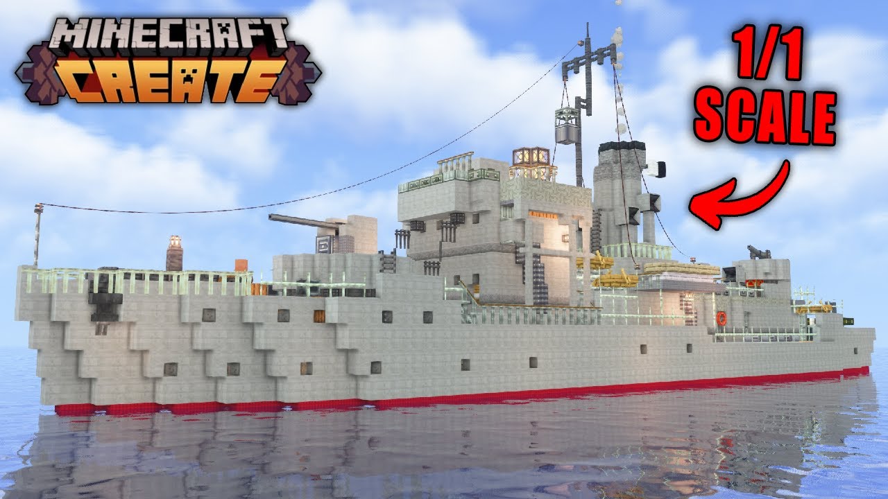 Designing A WORKING Naval Corvette In Minecraft Create Mod