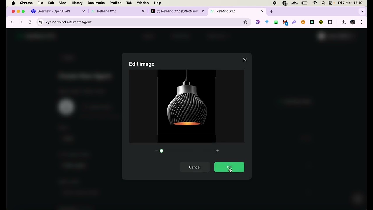 You can create an AI Agent on Netmind XYZ