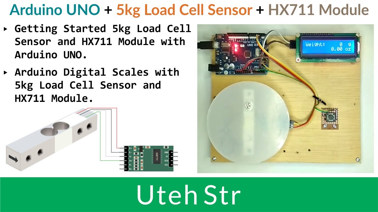 Arduino + 5kg Load Cell Sensor + HX711 Module | Arduino Digital Scales with Load Cell Sensor & HX711