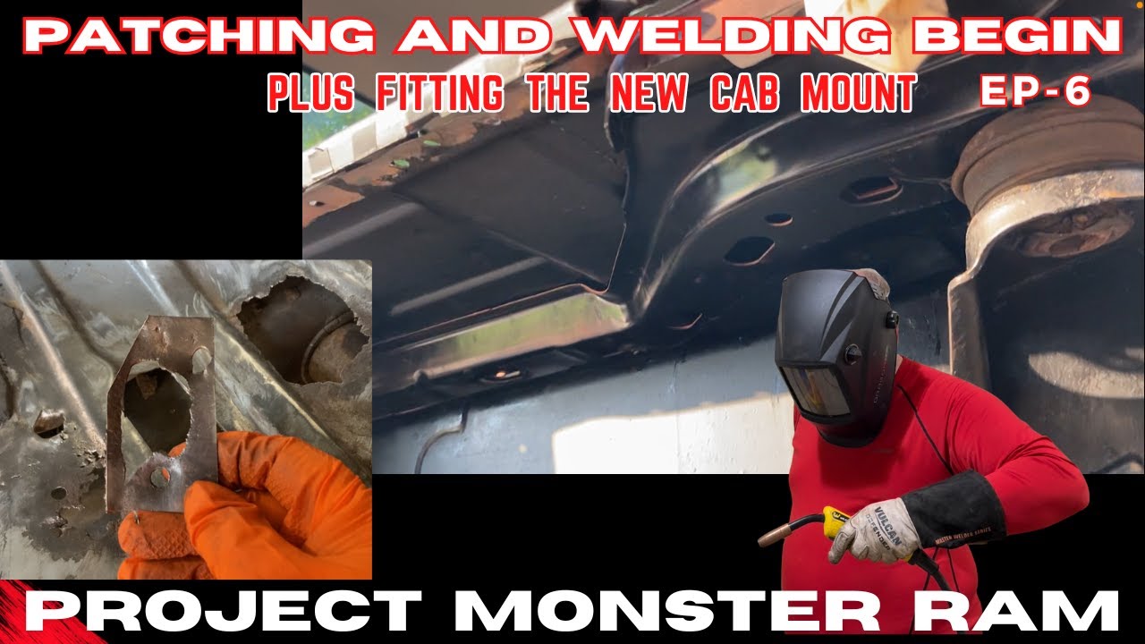 DODGE RAM CAB MOUNT REPLACEMENT AND FLOOR PATCHING HOW TO.