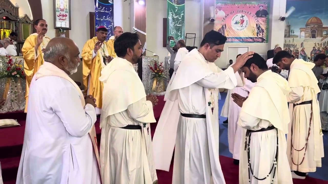 Ordination ceremony of fr. Akash op and fr. Arj op at cathedral Fasialabad. 