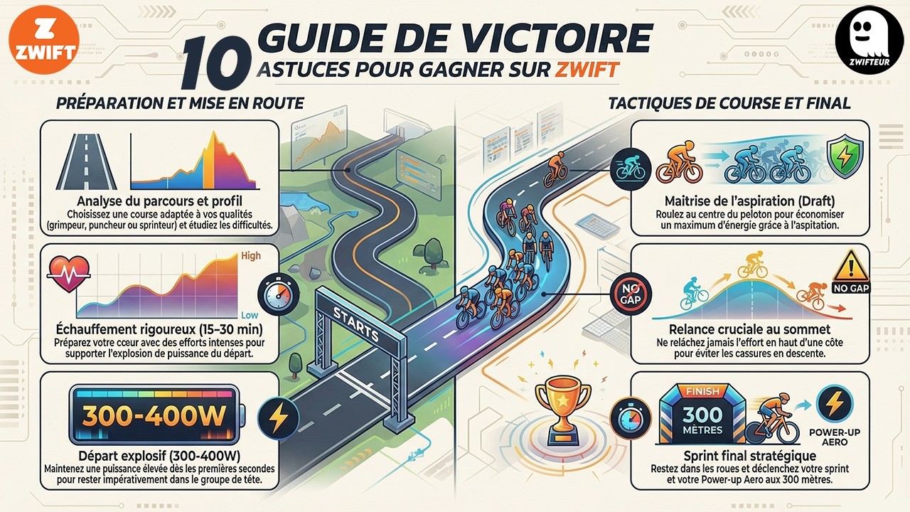 [Tuto] ZWIFT : Les 10 astuces pour gagner une course 👻💡