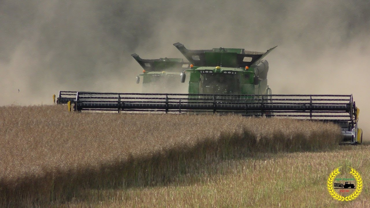 2X John Deere S690i und ein Mercedes Benz Arocs 2043 bei der Rapsernte / Harvest 2016