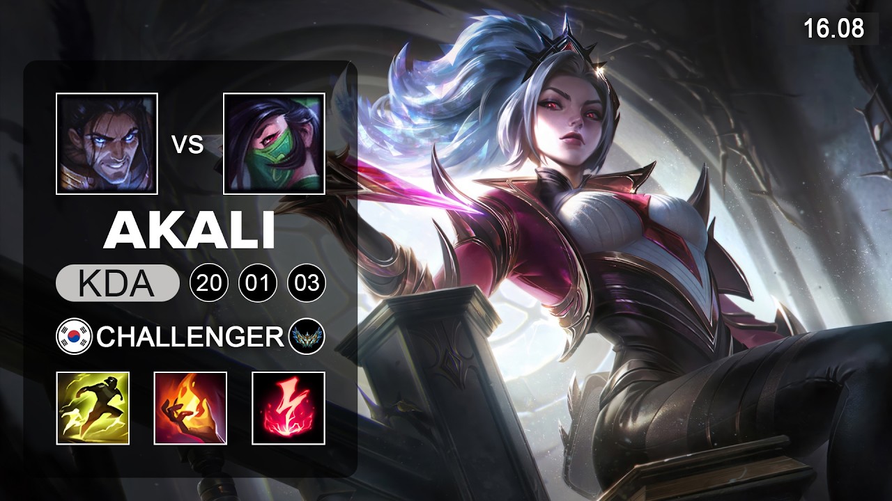 Akali vs Sylas Mid - KR Challenger - Patch 16.08 Season 16