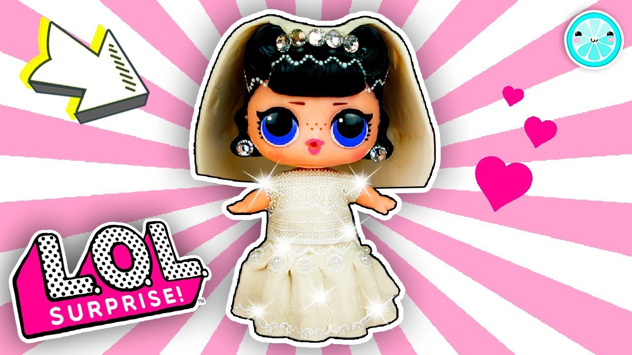 Wedding BRIDE LOL Surprise Doll Custom Dress Tutorial | Unboxing Toys DIY