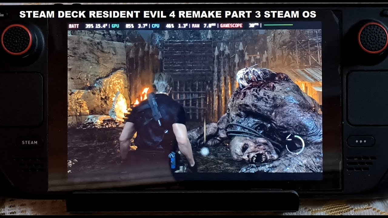 Steam Deck Resident Evil 4 Remake Part 3 Gameplay Steam OS | El Gigante Boss Fight