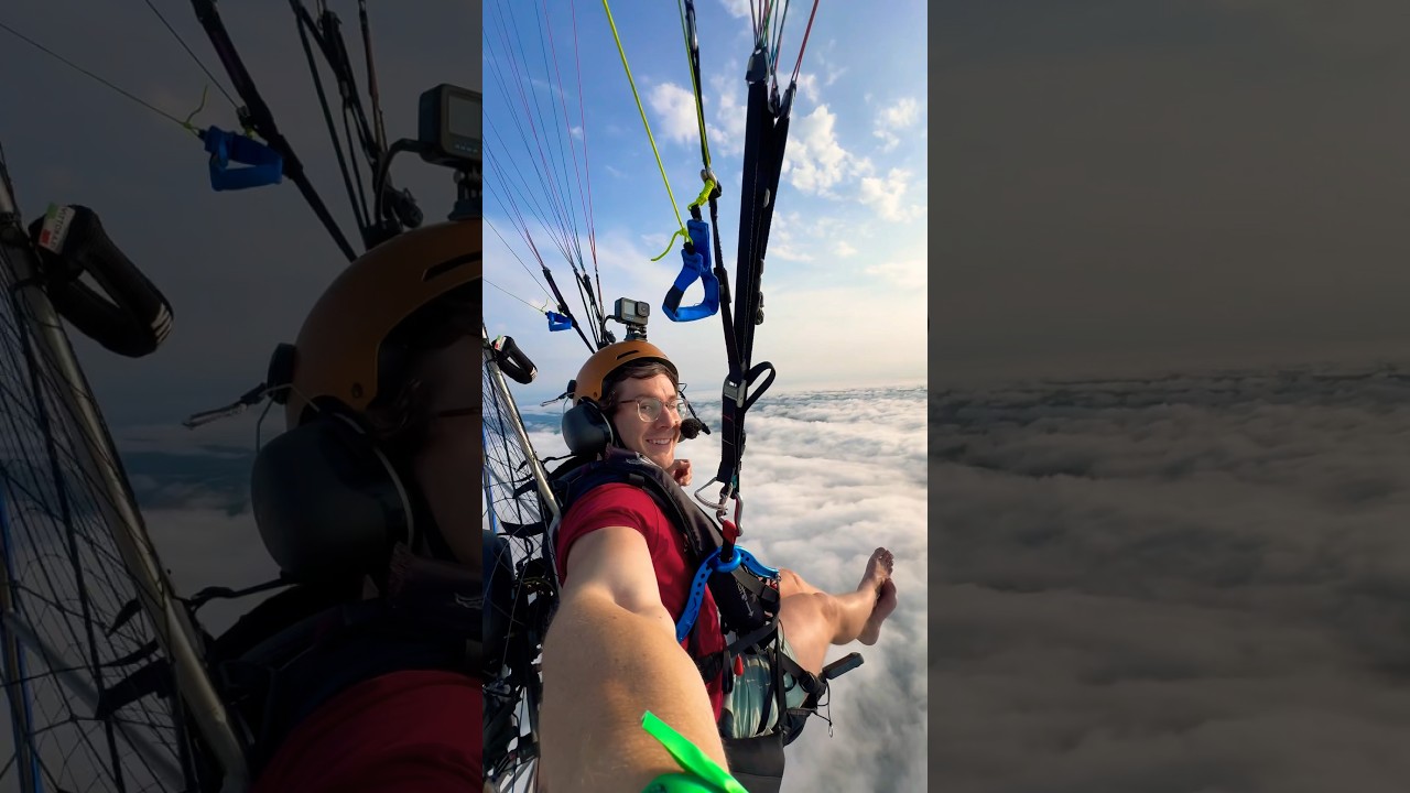 Sitting at 6,000 feet above the clouds. #art #sky #flying #paramotor #clouds