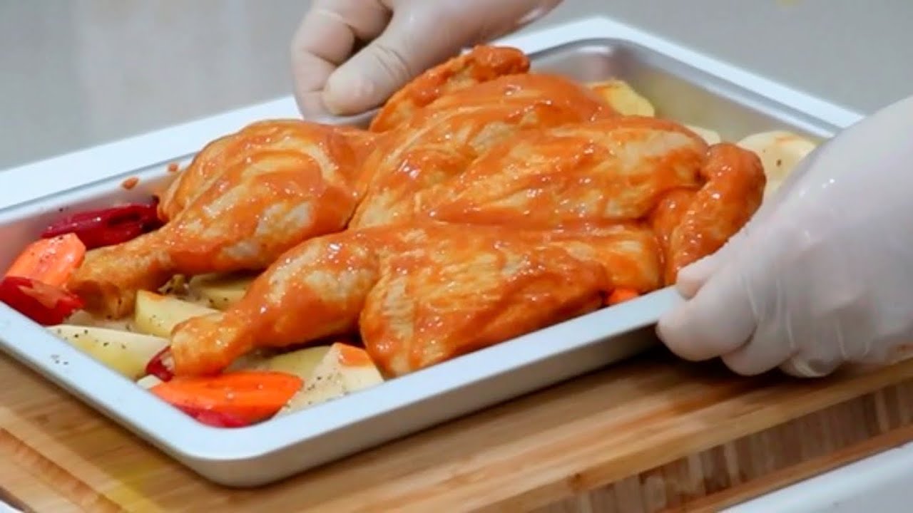 دجاج محمر بالمستردة والعسل || من وصفات المطاعم roasted honey mustard chicken -English subtitles