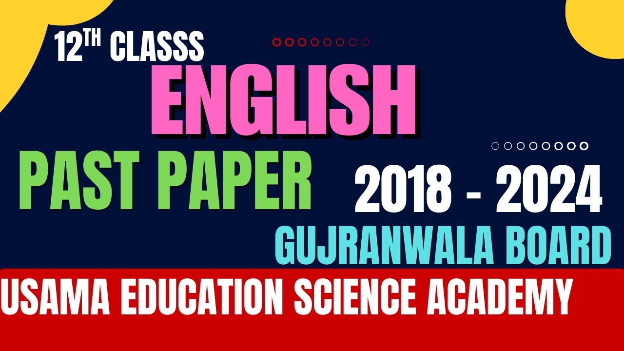 2nd year English 5 year past paper Gujranwala board||12th  past paper 5year Gujranwala board #12th