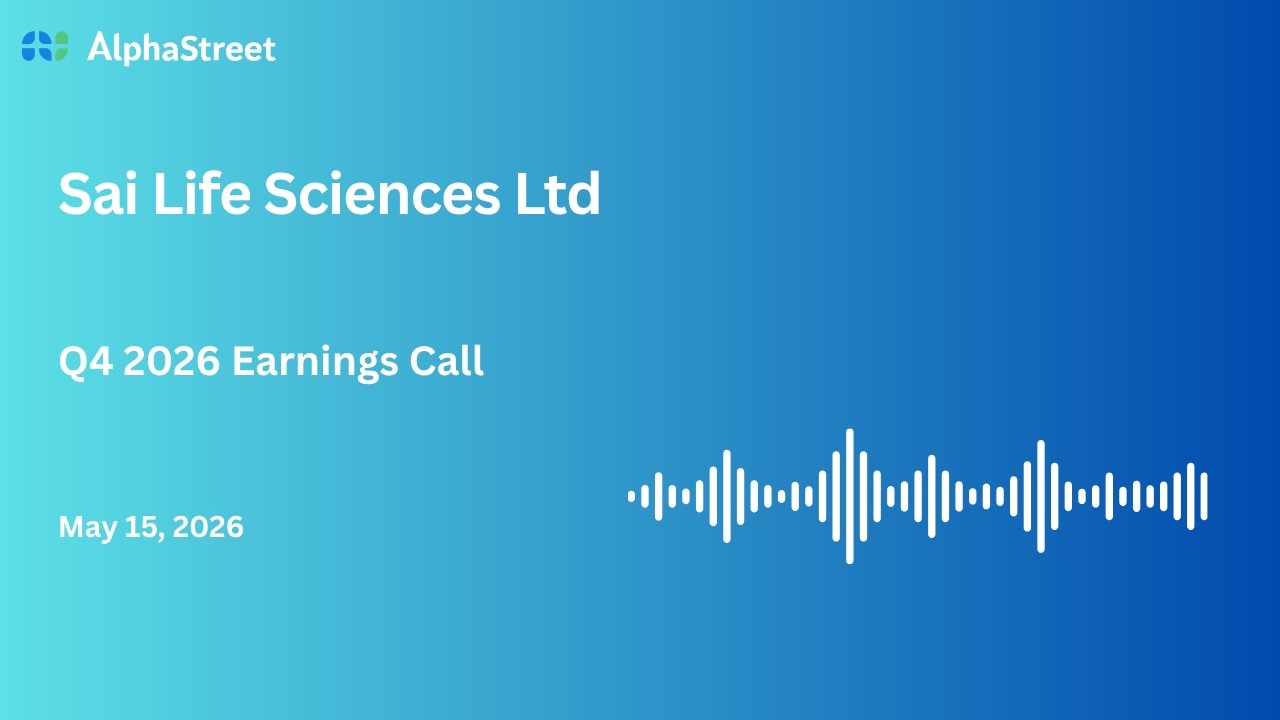 Конференц-звонок по итогам 4 квартала 2025-2026 финансового года компании Sai Life Sciences Ltd.
