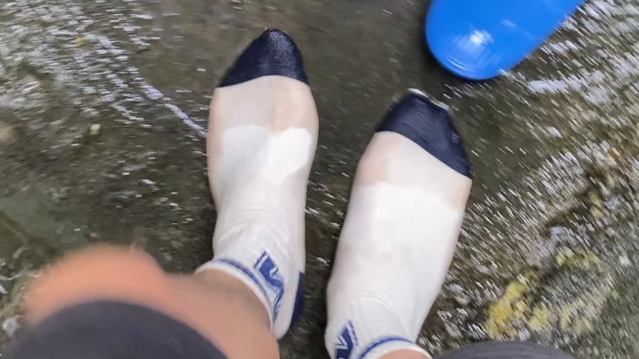 Muddy wet socks