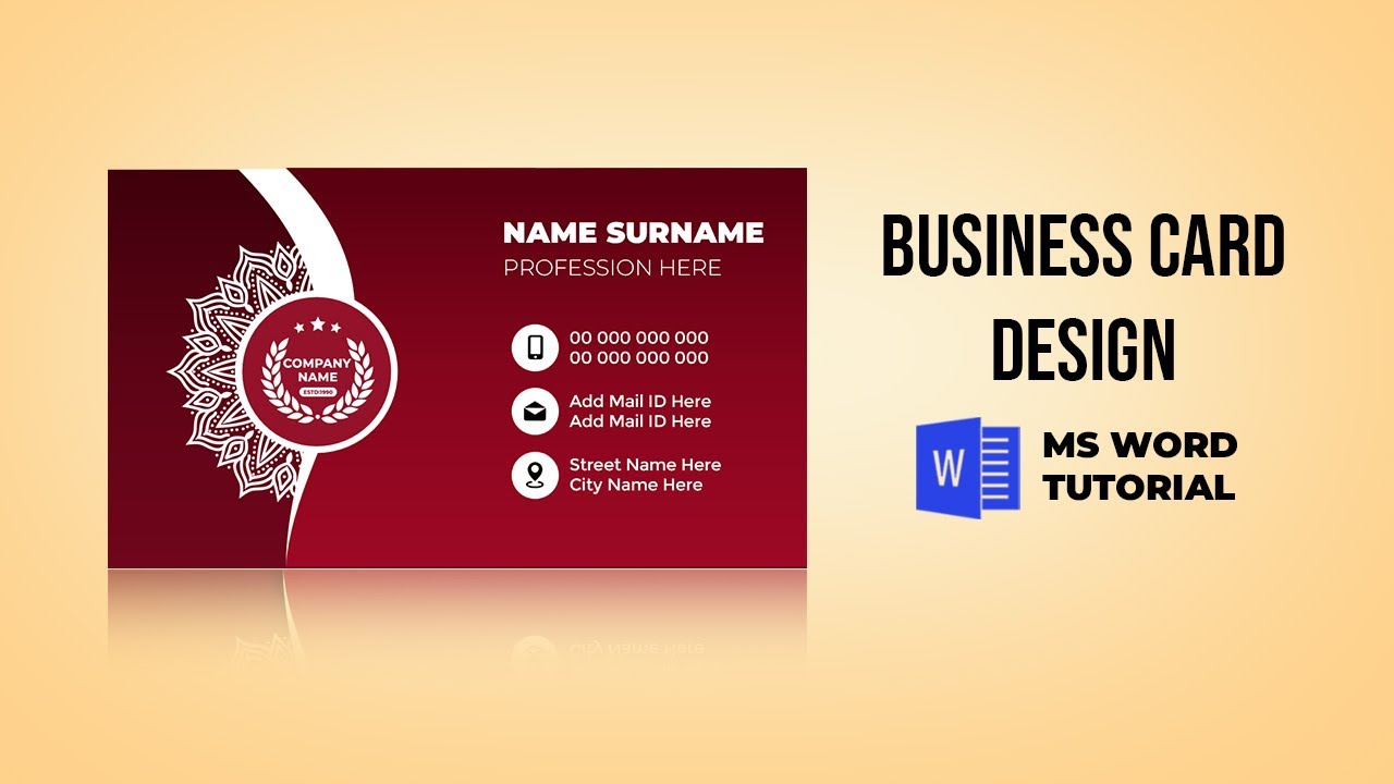 How to Create Business Card Design in Microsoft Word | MS Word Visiting Card Design tutorial