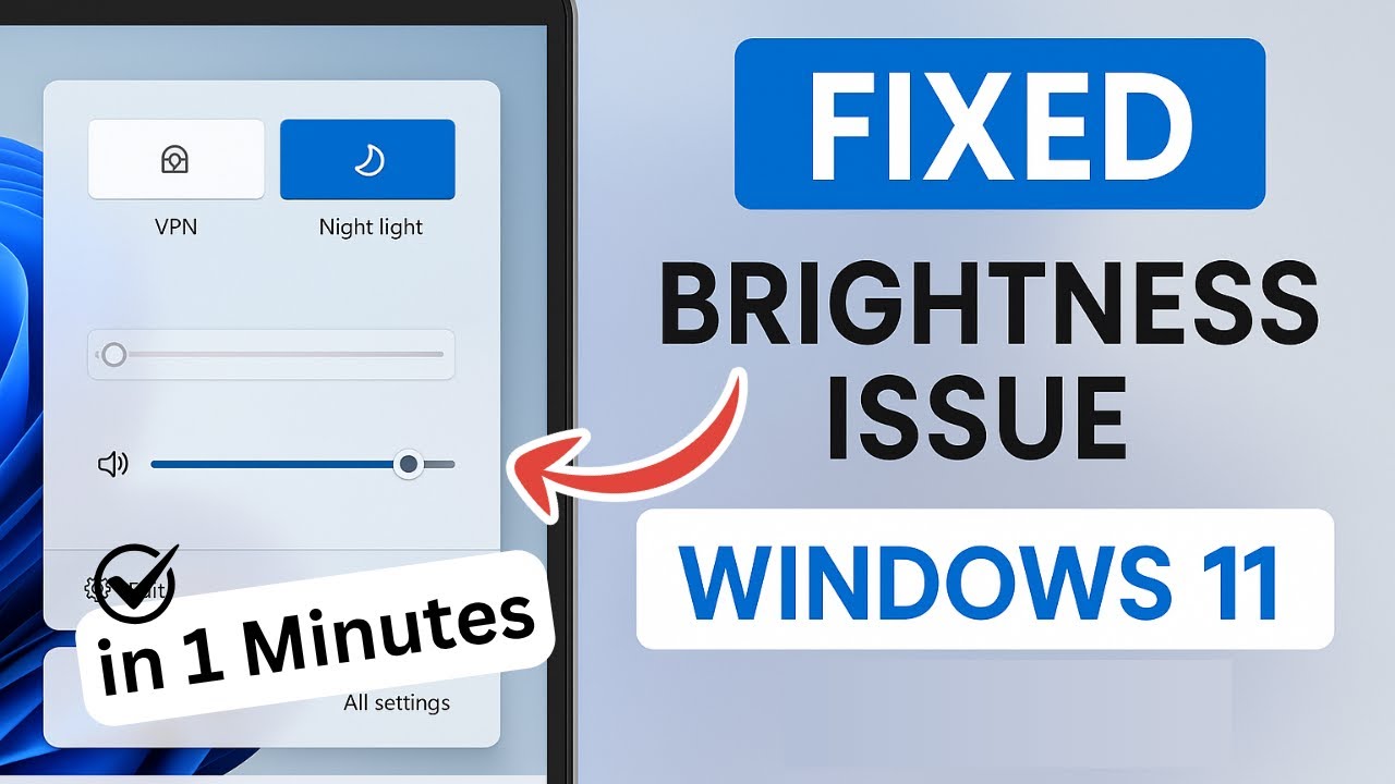 Fixed Brightness Not Working in Windows 11 ( in 1 Minutes )