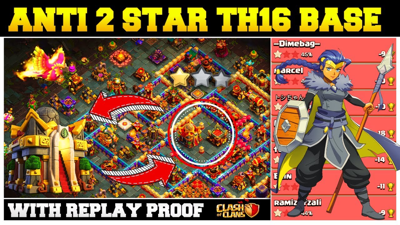 *1 Star Proof* Town Hall 16 Base With Link | *Defend Like a Legend* |Th16 Unbeaten Base.