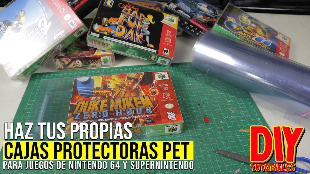 COMO HACER CAJAS PROTECTORAS PET PARA JUEGOS DE N64 Y SNES