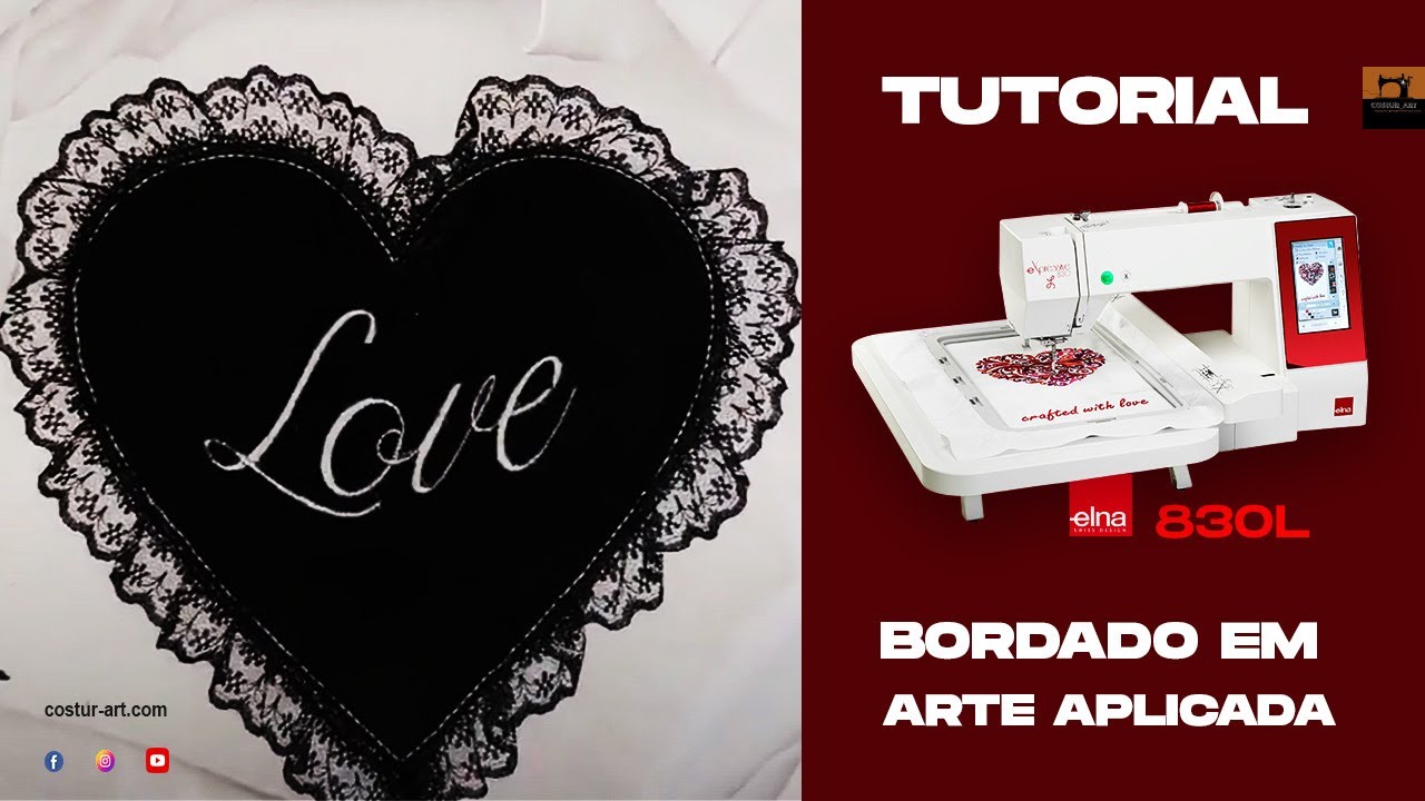 Arte Aplicada com Renda, na bordadeira ELNA 830L