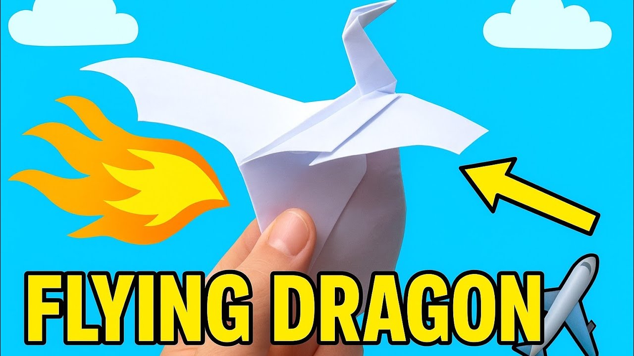 🐉✈️ How to Make a Flying Paper Dragon | Easy  origami paper Plane Tutorial