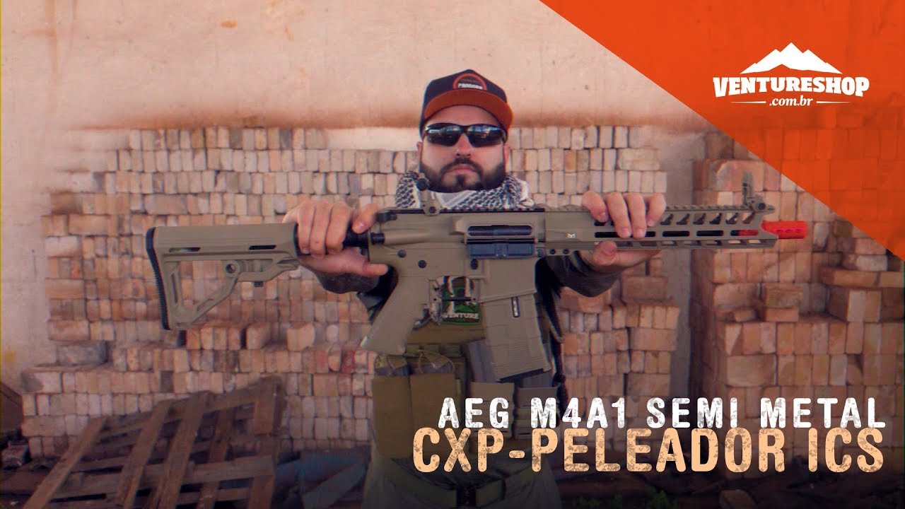 Review Teste Airsoft AEG M4 ICS 441-1 CXP-PELEADOR Semi Metal Sportline